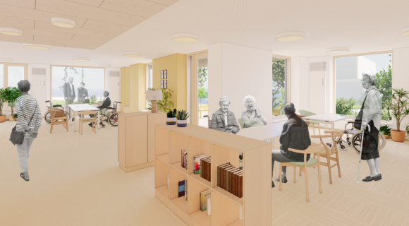 Impressie van een buurtkamer / ontmoetingsruimte