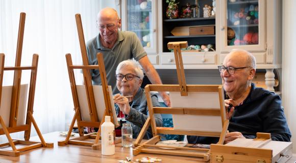 Schilderen bij de dagbesteding van Omring