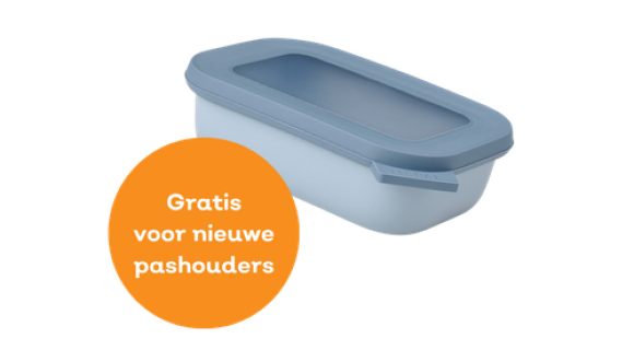 Mepal bewaarbakje gratis voor nieuwe pashouders