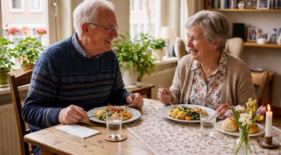 man en vrouw maaltijd 