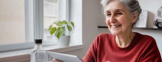 Het AI-personage Marja Verhees beeldt uit hoe de zorg in 2030 eruit kan zien.